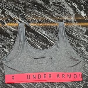 Under Armour Gray Sports Bra with Pink Band